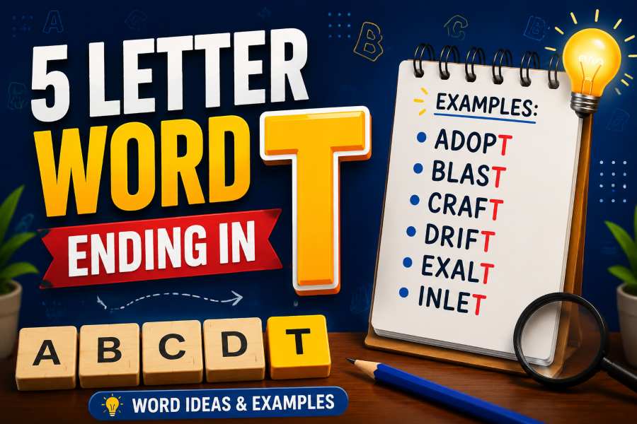 5 Letter Word Ending in T