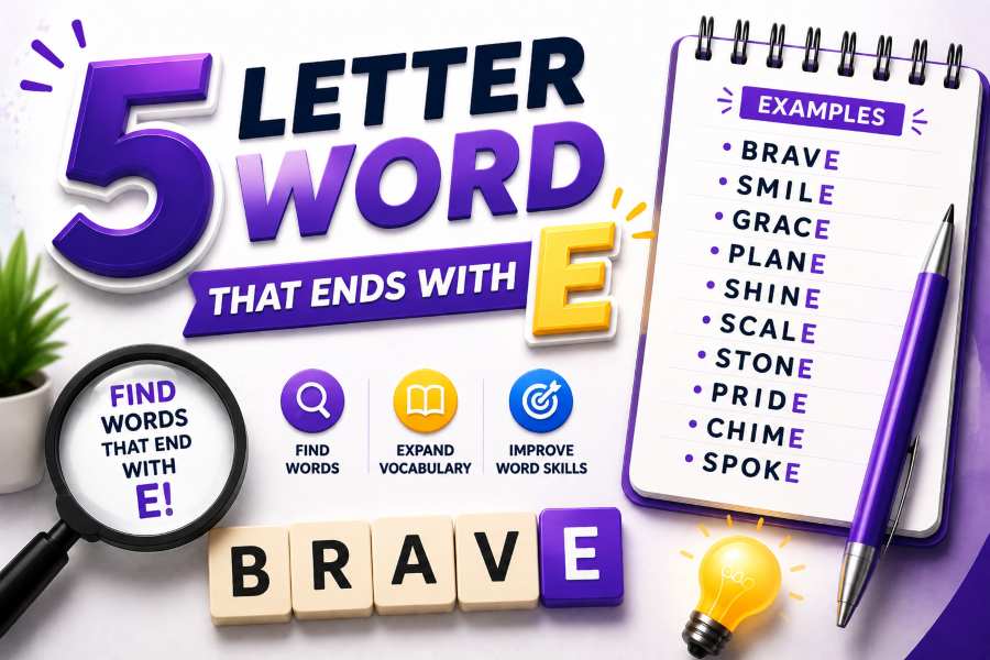 5 Letter Word That Ends With E